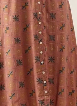 Peach Foil Printed A Line Dress Work Wear 15 Peach Foil Printed A Line Dress Work Wear -Mahra Clothing Shop Peach Foil Printed A line Dress DRBS02111070 rrc4