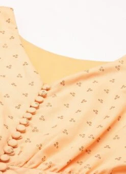 Peach Foil Printed Cotton Maxi Dress After Six Wear Festive Wear -Mahra Clothing Shop Peach Foil Printed Cotton Maxi Dress DRBS02206182 rrc1