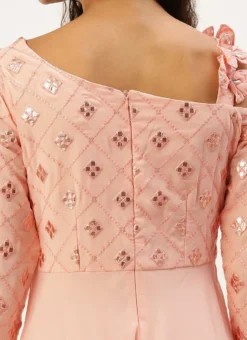 Teen Girls Peach Georgette Sequins One Shoulder Style Gown Party Wear 13 Teen Girls Peach Georgette Sequins One Shoulder Style Gown Party Wear -Mahra Clothing Shop Peach Georgette Sequins One Shoulder Style Gown IWBS02212545 rrc2