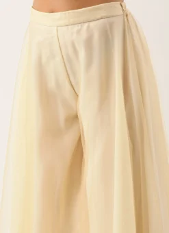 Dupatta From Peach Jacquard N Cream Net Sharara Suit Set After Six Wear -Mahra Clothing Shop Peach Jacquard N Cream Net Sharara Suit Set SLBS02301720 rrc2 1