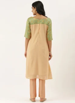 Peach N Green Straight Pant Kurta Set Festive Wear -Mahra Clothing Shop Peach N Green Straight Pant Kurta Set KSBS02101752 b