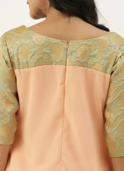 Peach N Green Straight Pant Kurta Set Festive Wear -Mahra Clothing Shop Peach N Green Straight Pant Kurta Set KSBS02101752 rrc2