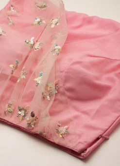 Skirt From Peach N Pink Net Embroidered Skirt Set After Six Wear -Mahra Clothing Shop Peach N Pink Net Embroidered Skirt Set IWBS02212524 rrc1