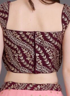 Dupatta From Peach Net N Wine Embroidered Lehenga Set After Six Wear 13 Dupatta From Peach Net N Wine Embroidered Lehenga Set After Six Wear -Mahra Clothing Shop Peach Net N Wine Embroidered Lehenga Set GHBS02304081 rrc2