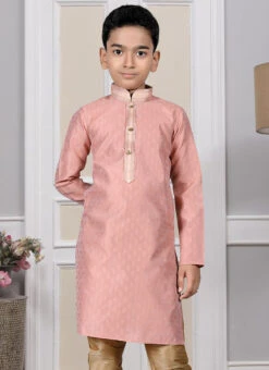 Pink Art Silk Printed Kurta Pyjama Party Wear -Mahra Clothing Shop Pink Art Silk Printed Kurta Pyjama KDMRG13031 b