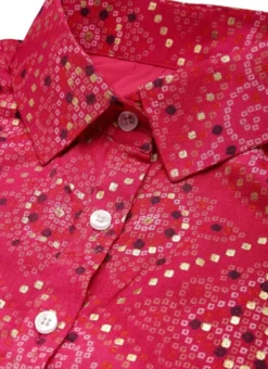Pink Chanderi Art Silk Handkerchief Style Dress Festive Wear After Six Wear -Mahra Clothing Shop Pink Chanderi Art Silk Handkerchief Style Dress DRBS02203500 rrc2