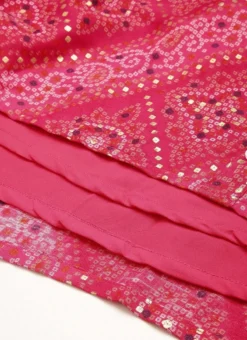 Pink Chanderi Art Silk Handkerchief Style Dress Festive Wear After Six Wear -Mahra Clothing Shop Pink Chanderi Art Silk Handkerchief Style Dress DRBS02203500 rrc4