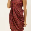Pink Chanderi Art Silk Maxi Dress Festive Wear