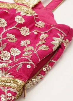 Teen Girls Pink Embroidered Chinon Palazzo Suit Set Festive Wear -Mahra Clothing Shop Pink Embroidered Chinon Palazzo Suit Set SLBS02208545 rrc1