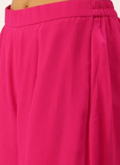 Teen Girls Pink Embroidered Chinon Palazzo Suit Set Festive Wear -Mahra Clothing Shop Pink Embroidered Chinon Palazzo Suit Set SLBS02208545 rrc3