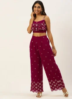 Teen Girls Pink Embroidered Co Ords Set Party Wear -Mahra Clothing Shop Pink Embroidered Co Ords Set IWBS02206244 u