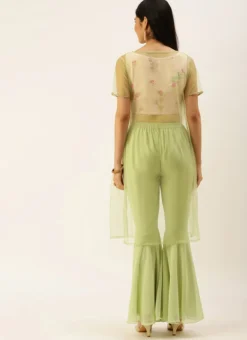 Teen Girls Pink Embroidered Crop Top N Gharara Bottom With Jacket Festive Wear 7 Teen Girls Pink Embroidered Crop Top N Gharara Bottom With Jacket Festive Wear -Mahra Clothing Shop Pink Embroidered Crop Top N Gharara Bottom With Jacket IWBS02204698 b