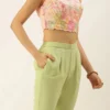 Teen Girls Pink Embroidered Crop Top N Gharara Bottom With Jacket Festive Wear
