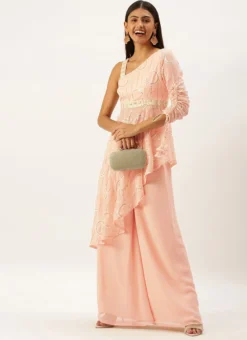 Pink Embroidered Georgette Kurti Festive Wear -Mahra Clothing Shop Pink Embroidered Georgette Kurti KRBS02307693 u