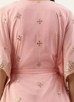 Pink Embroidered Kaftan Dress Festive Wear -Mahra Clothing Shop Pink Embroidered Kaftan Dress DRBS02205035 rrc2