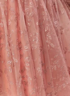 Pink Foil Printed Net Dress Party Wear -Mahra Clothing Shop Pink Foil Printed Net Dress DRBS02208554 rrc3