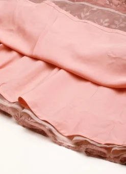 Pink Foil Printed Net Dress Party Wear -Mahra Clothing Shop Pink Foil Printed Net Dress DRBS02208554 rrc4