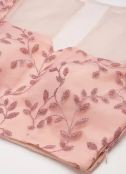 Skirt From Pink Foil Printed Net Lehenga After Six Wear -Mahra Clothing Shop Pink Foil Printed Net Lehenga GHBS02209625 rrc1