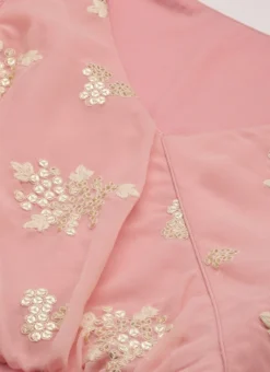 Pink Georgette Embroidered Layered Dress Party Wear -Mahra Clothing Shop Pink Georgette Embroidered Layered Dress DRBS02207310 rrc1