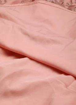 Pink Glitter Foil Tiered Gathers Dress Wedding Wear Party Wear -Mahra Clothing Shop Pink Glitter Foil Tiered Gathers Dress DRBS02209690 rrc3