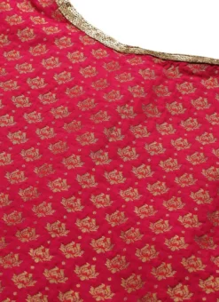 Pink Jacquard Round Neck Kurti Festive Wear -Mahra Clothing Shop Pink Jacquard Round Neck Kurti KRBS02307674 rrc1