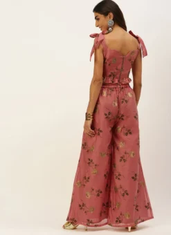 Teen Girls Pink Modal Chanderi Co Ords Set After Six Wear -Mahra Clothing Shop Pink Modal Chanderi Co Ords Set IWBS02206177 b