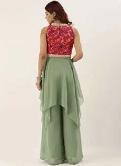 Pink N Green Handkerchief Style Kurti Festive Wear -Mahra Clothing Shop Pink N Green Handkerchief Style Kurti KRBS02307696 b