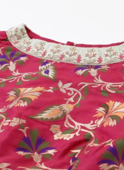 Pink N Green Handkerchief Style Kurti Festive Wear -Mahra Clothing Shop Pink N Green Handkerchief Style Kurti KRBS02307696 rrc1