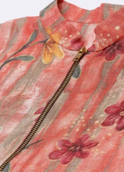 Pink N Red Collar Neck Kurta Sets After Six Wear -Mahra Clothing Shop Pink N Red Collar Neck Kurta Sets KSBS02102834 rrc1