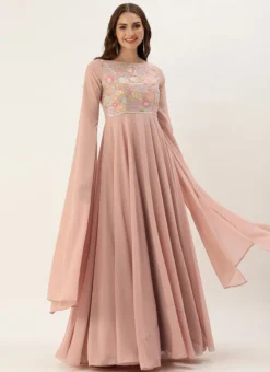 Teen Girls Pink Net Embroidered Indowestern Set Party Wear -Mahra Clothing Shop Pink Net Embroidered Indowestern Set IWBS02301796 u