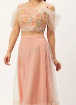 Teen Girls Pink Net Embroidered Lehenga Festive Wear