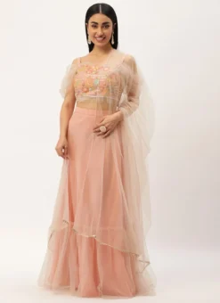 Skirt From Pink Net Embroidered Lehenga After Six Wear -Mahra Clothing Shop Pink Net Embroidered Lehenga GHBS02212611 u 1