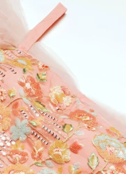 Skirt From Pink Net Embroidered Lehenga After Six Wear -Mahra Clothing Shop Pink Net Embroidered Lehenga GHBS02212611 rrc1 1