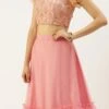 Teen Girls Pink Organza Embroidered Lehenga Festive Wear