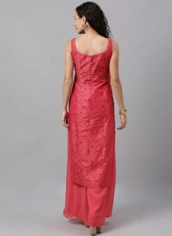 Pink Printed Kurta N Pink Palazzo Sets Festive Wear 11 Pink Printed Kurta N Pink Palazzo Sets Festive Wear -Mahra Clothing Shop Pink Printed Kurta N Pink Palazzo Sets KSBS02001367 b