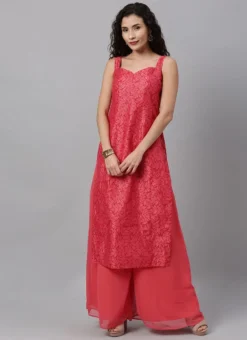 Pink Printed Strap Neck Style Kurti Festive Wear 10 Pink Printed Strap Neck Style Kurti Festive Wear -Mahra Clothing Shop Pink Printed Strap neck Style Kurti KRBS02307677 u