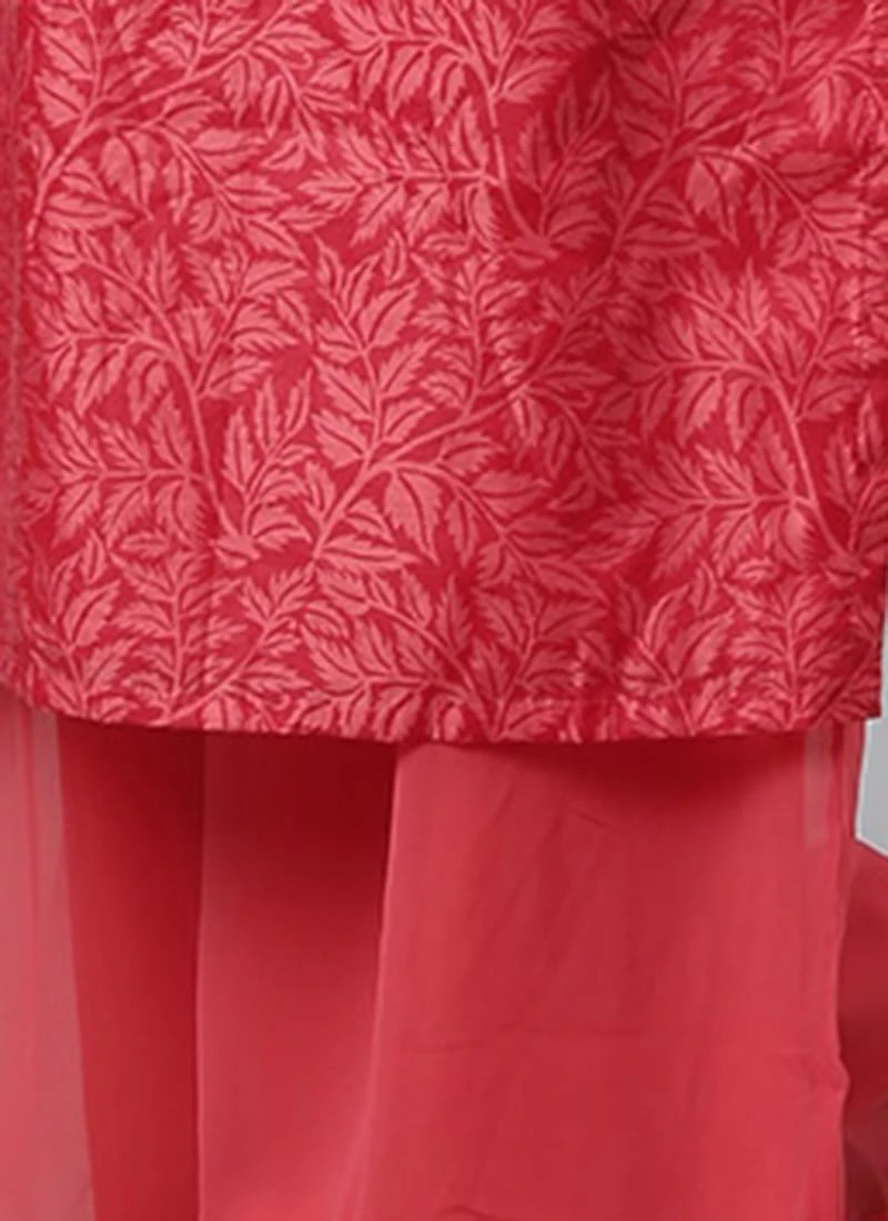 Pink Printed Strap Neck Style Kurti Festive Wear 7 Pink Printed Strap Neck Style Kurti Festive Wear - Image 7