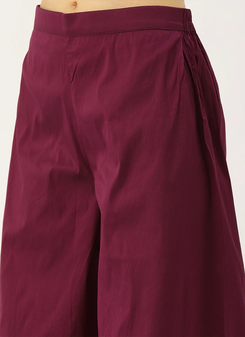 Pink Printed Top N Dark Purple Kurta Set After Six Wear 7 Pink Printed Top N Dark Purple Kurta Set After Six Wear - Image 7