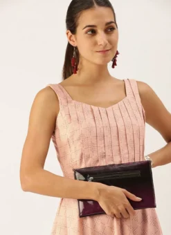 Pink Rayon High N Low Pleated Yoke Dress After Six Wear 12 Pink Rayon High N Low Pleated Yoke Dress After Six Wear -Mahra Clothing Shop Pink Rayon High N Low Pleated Yoke Dress DRBS02108664 rrc1