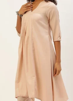 Pink Rayon Kurti Set Work Wear Festive Wear