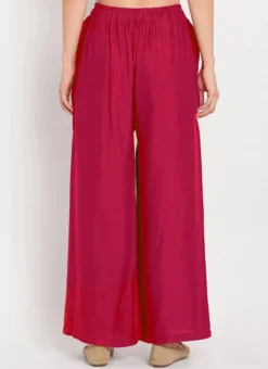 Pink Rayon Palazzo Pant Work Wear -Mahra Clothing Shop Pink Rayon Palazzo Pant WBDMF640 b