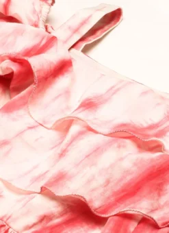 Pink Tie N Dye Ruffled Dress After Six Wear -Mahra Clothing Shop Pink Tie N Dye Ruffled Dress DRBS02301954 rrc1