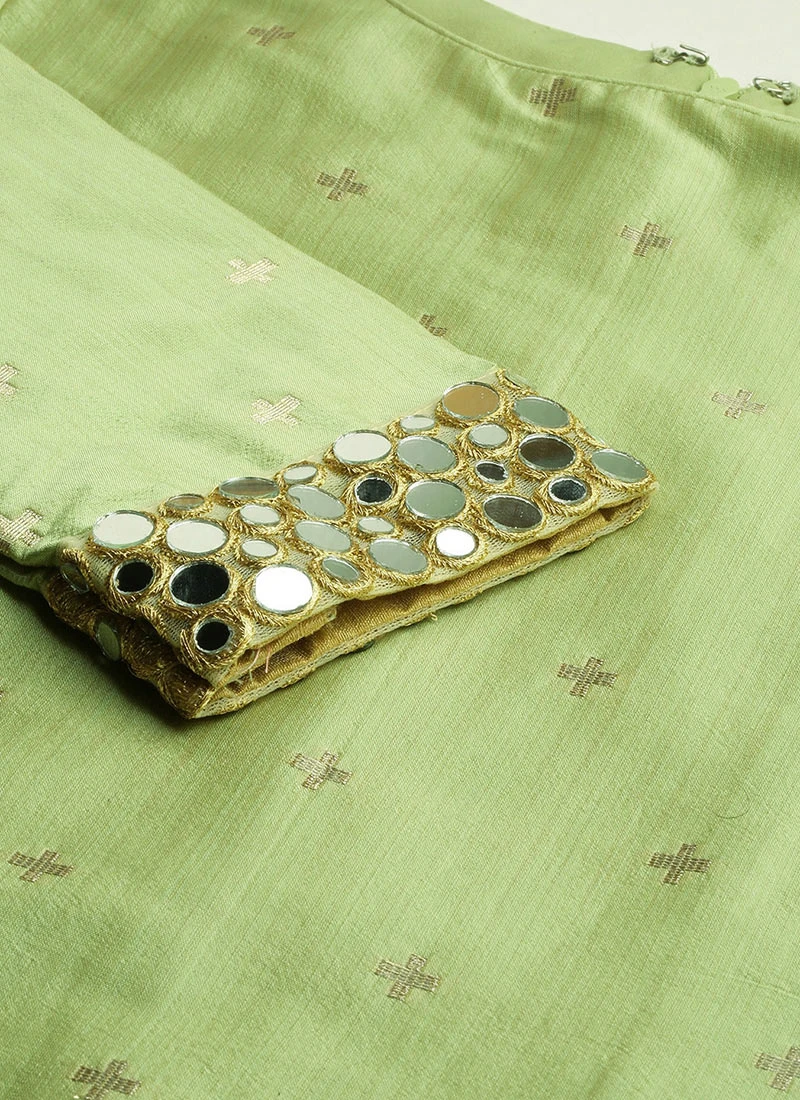 Pista Green Taffeta Top Festive Wear 5 Pista Green Taffeta Top Festive Wear - Image 5