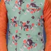 Powder Blue Cotton Printed Nehru Jacket