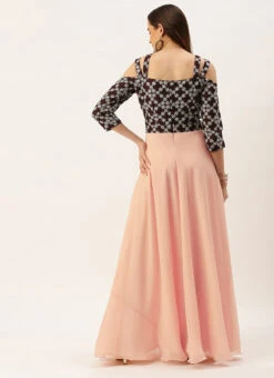 Teen Girls Purple N Wine Muslin Embroidered Gown After Six Wear 11 Teen Girls Purple N Wine Muslin Embroidered Gown After Six Wear -Mahra Clothing Shop Purple N Dark Wine Muslin Embroidered Gown IWBS02210983 b