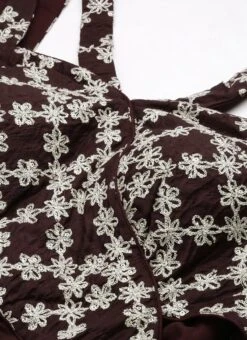 Teen Girls Purple N Wine Muslin Embroidered Gown After Six Wear 12 Teen Girls Purple N Wine Muslin Embroidered Gown After Six Wear -Mahra Clothing Shop Purple N Dark Wine Muslin Embroidered Gown IWBS02210983 rrc1