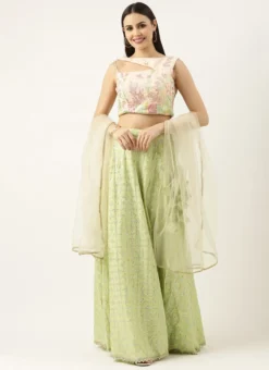 Skirt From Purple N Off White Art Silk Embroidered Lehenga After Six Wear -Mahra Clothing Shop Purple N Off White Art Silk Embroidered Lehenga GHBS02212533 u