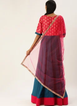 Teen Girls Rani Jacquard Art Silk Anarkali Suit Festive Wear -Mahra Clothing Shop Rani Jacquard Art Silk Anarkali Suit SLBS02203578 b