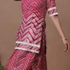 Teen Girls Rani Pink Georgette Embroidered Palazzo Suit Wedding Wear