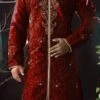 Maroon Art Dupion Silk Kurta Pyjama Party Wear